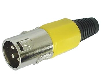 MANNELIJKE 3P XLR PLUG - VERNIKKELD - GEEL afbeelding