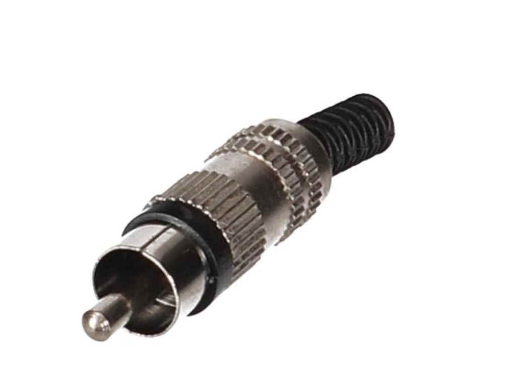 MANNELIJKE RCA PLUG - VERNIKKELD - ZWART afbeelding