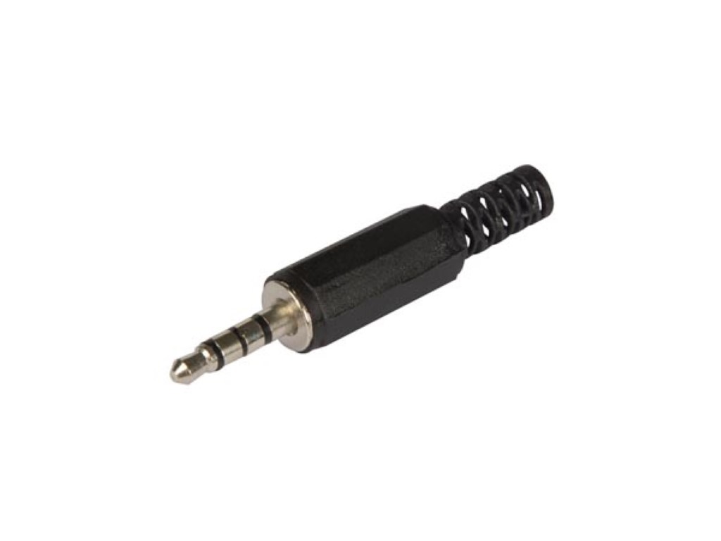 MANNELIJKE 3.5 MM STEREO JACK - ZWART - 4 AANSLUITINGEN afbeelding