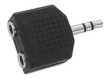 DUBBELE VROUWELIJKE 3.5mm STEREO JACK NAAR MANNELIJKE 3.5mm STEREO JACK afbeelding