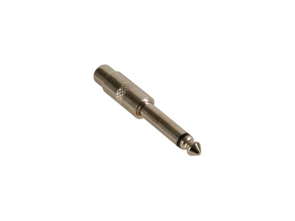 VROUWELIJKE RCA PLUG NAAR MANNELIJKE 6.35mm MONO JACK - NIKKEL afbeelding