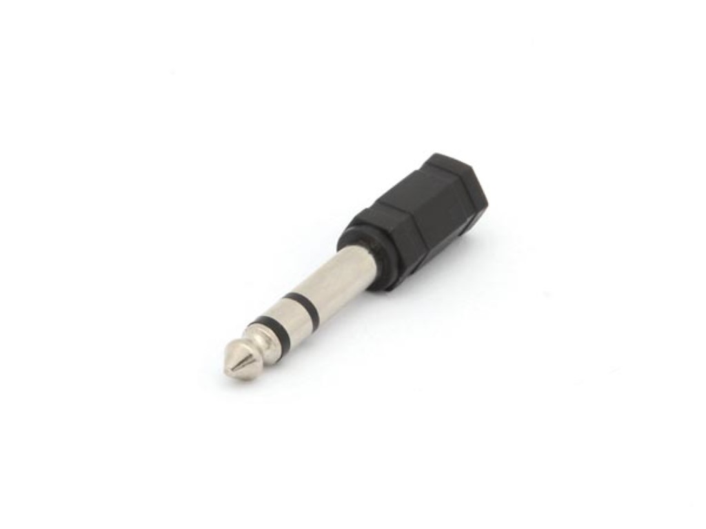 VROUWELIJKE 3.5mm STEREO JACK NAAR MANNELIJKE 6.35mm STEREO JACK afbeelding