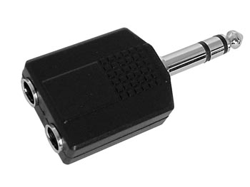 DUBBELE VROUWELIJKE 6.35mm STEREO JACK NAAR MANNELIJKE 6.35mm STEREO JACK afbeelding