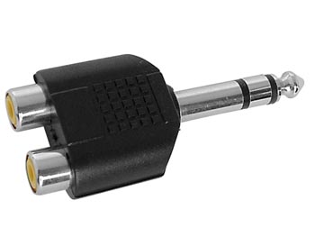 DUBBELE RCA VROUWELIJK NAAR MANNELIJKE 6.35mm STEREO JACK afbeelding