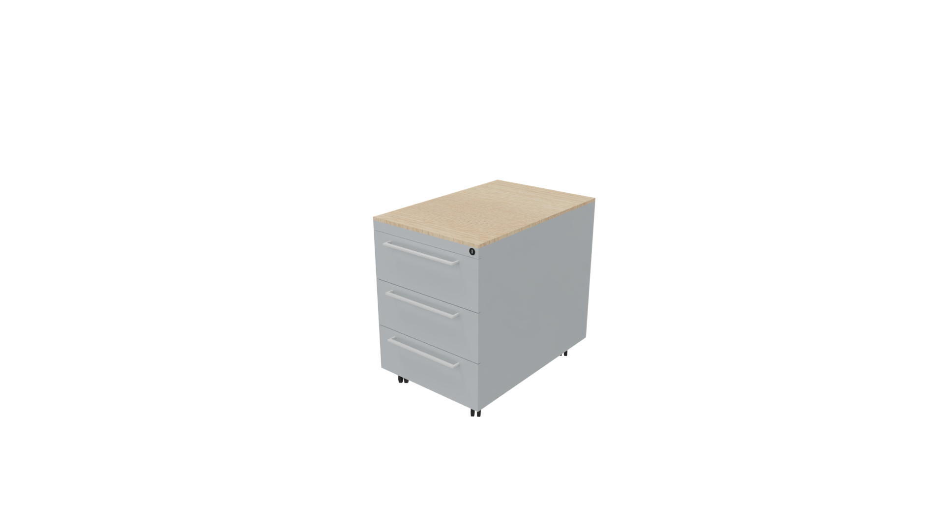 Verrijdbaar ladenblok 12311 - 44 x 60 x 58 cm. - Alu - Eiken licht afbeelding