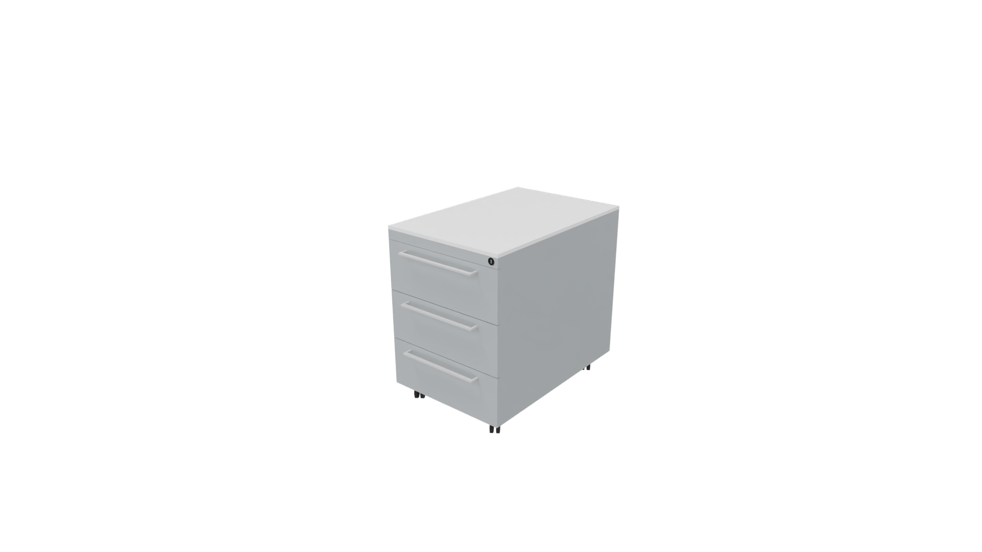Verrijdbaar ladenblok 12311 - 44 x 60 x 58 cm. - Alu - Wit afbeelding