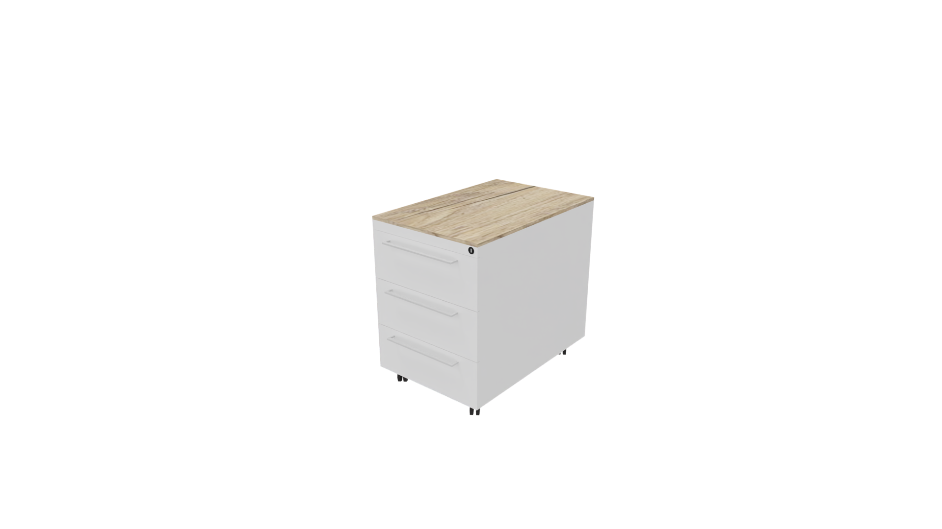 Verrijdbaar ladenblok 12311 - 44 x 60 x 58 cm. - Wit - Eiken YT49a afbeelding