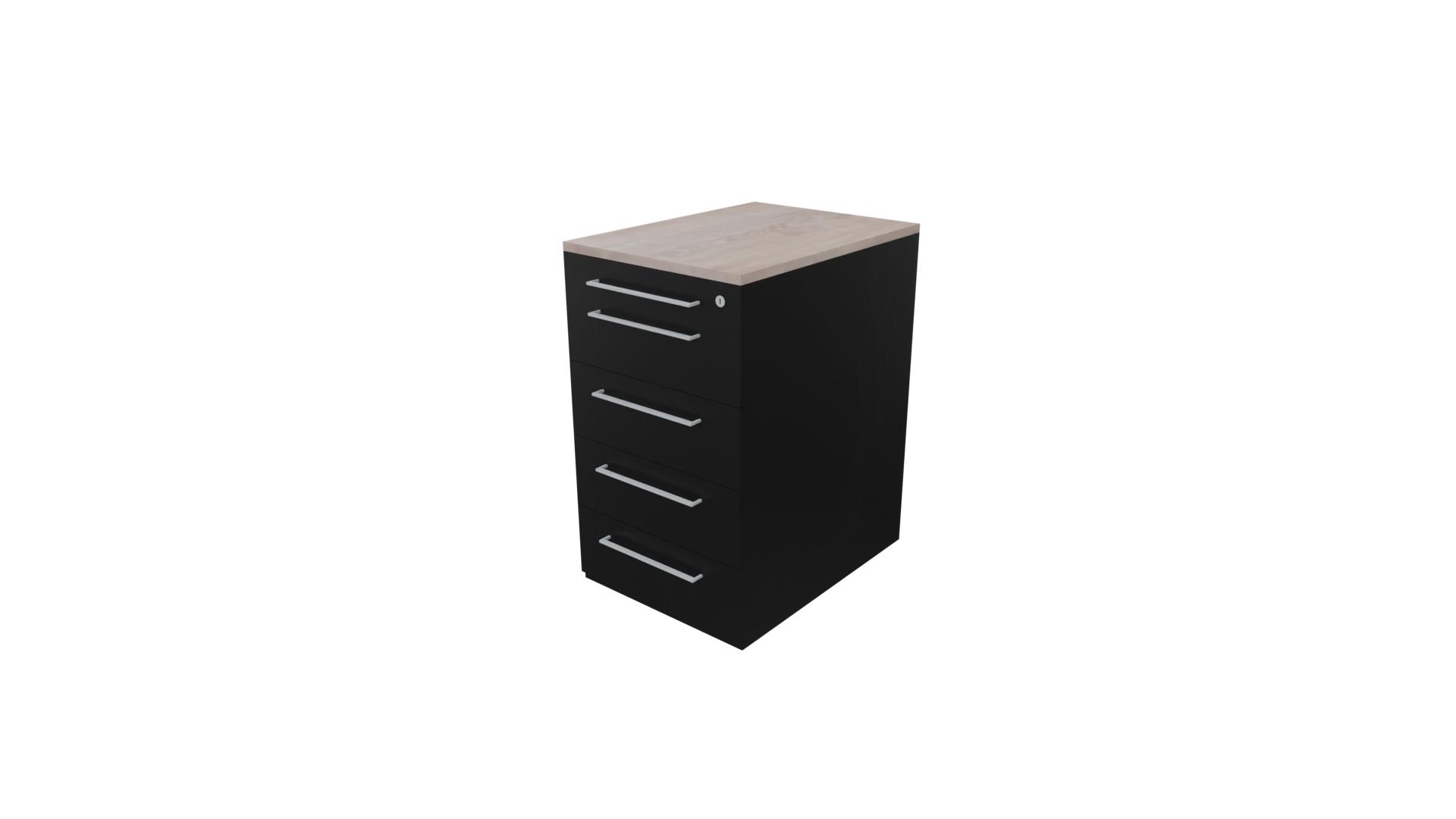 Vast ladenblok 12411 - 44 x 60 x 75 cm. - Zwart - Eiken Robson
