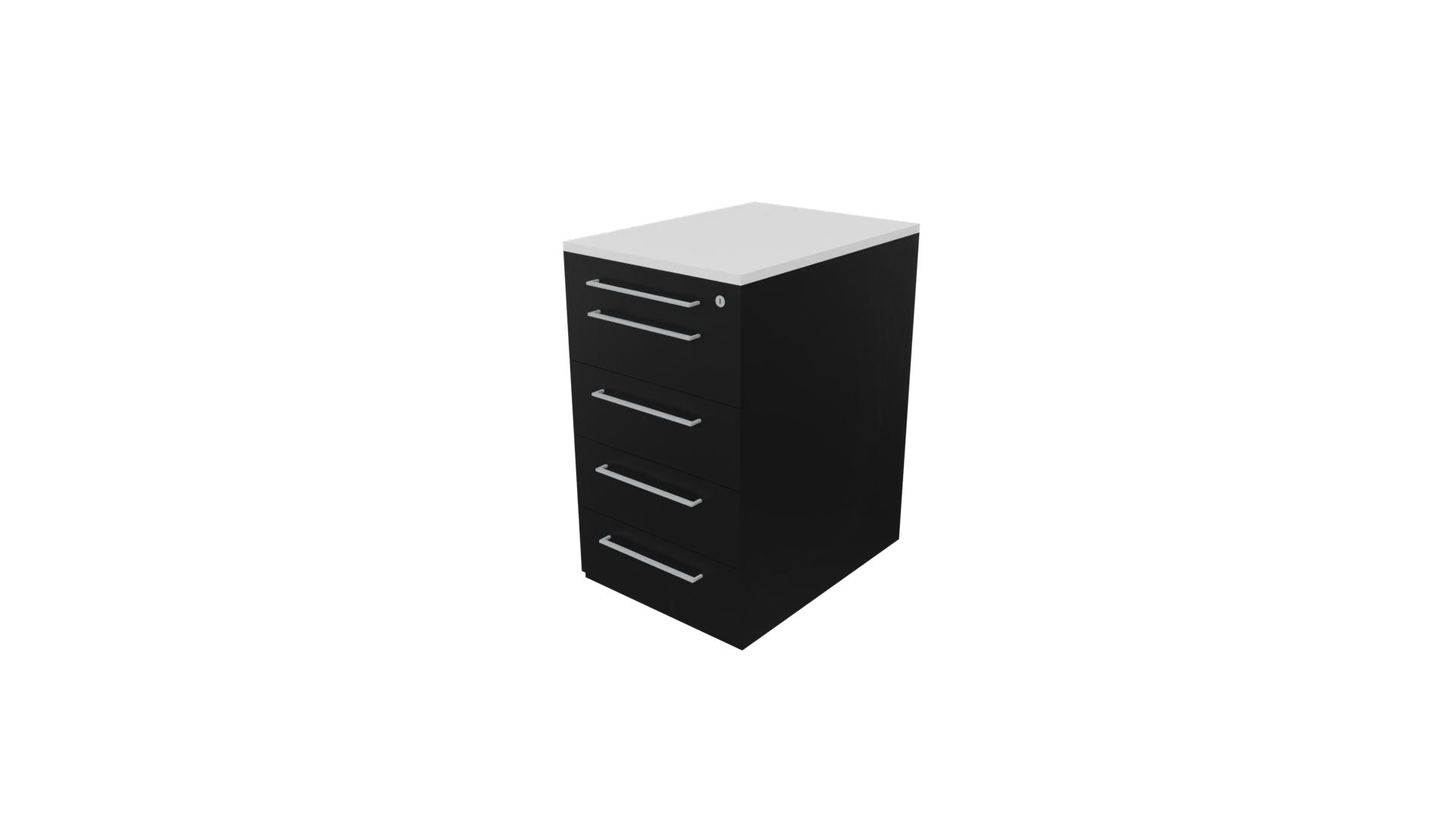 Vast ladenblok 12411 - 44 x 60 x 75 cm. - Zwart - Wit afbeelding