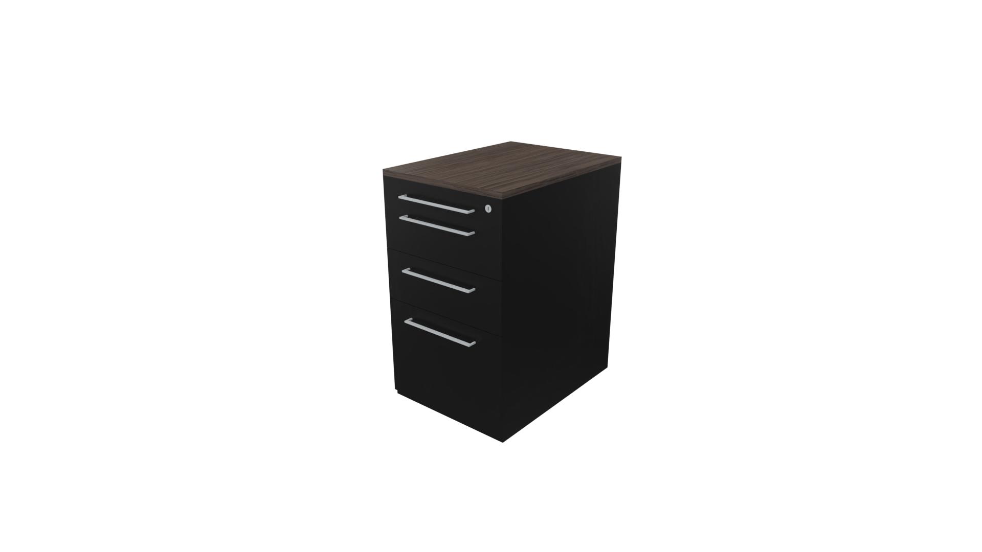 Vast ladenblok 12511 - 44 x 60 x 75 cm. - Zwart - Eiken donker afbeelding