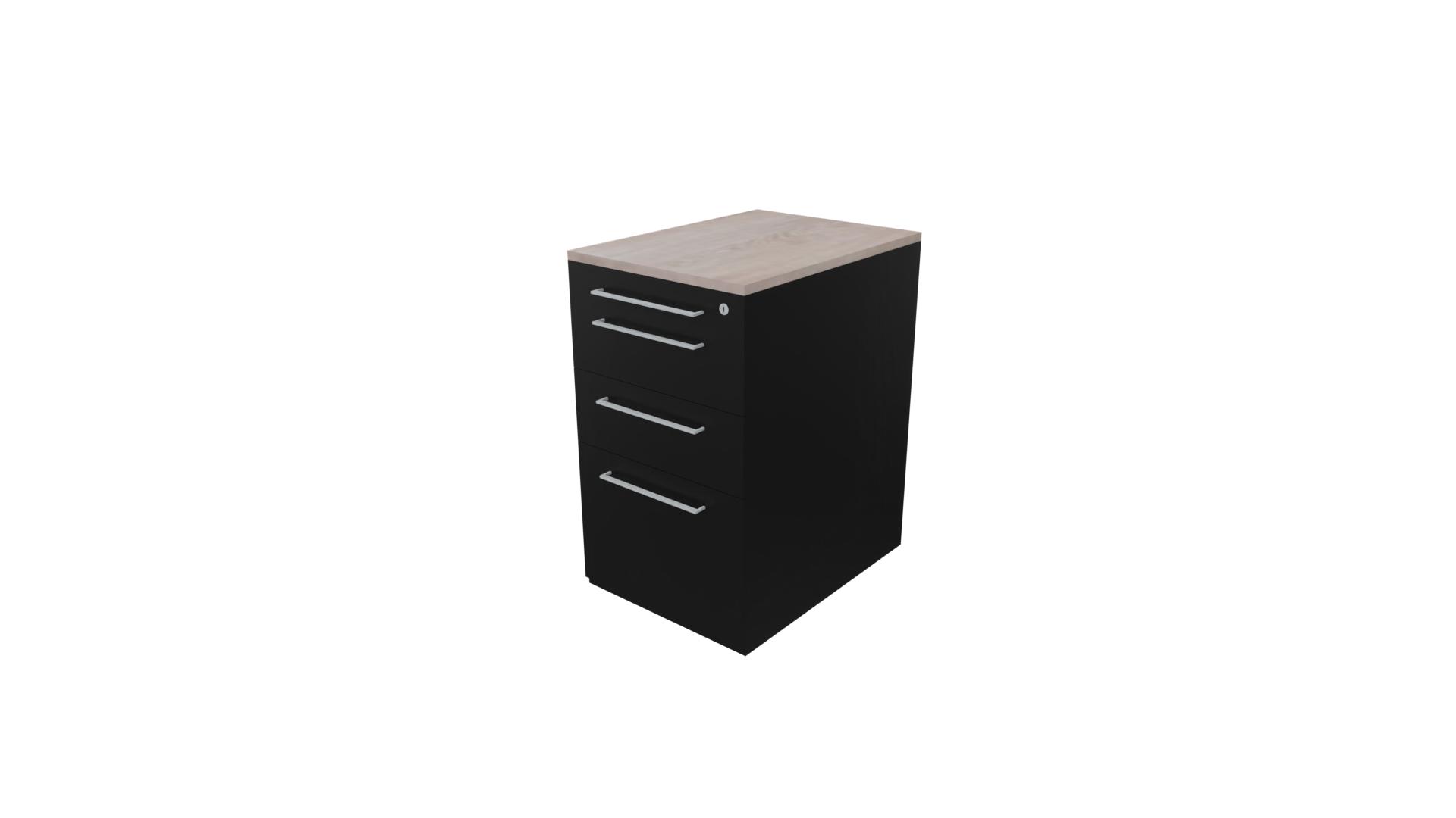 Vast ladenblok 12511 - 44 x 60 x 75 cm. - Zwart - Eiken Robson afbeelding