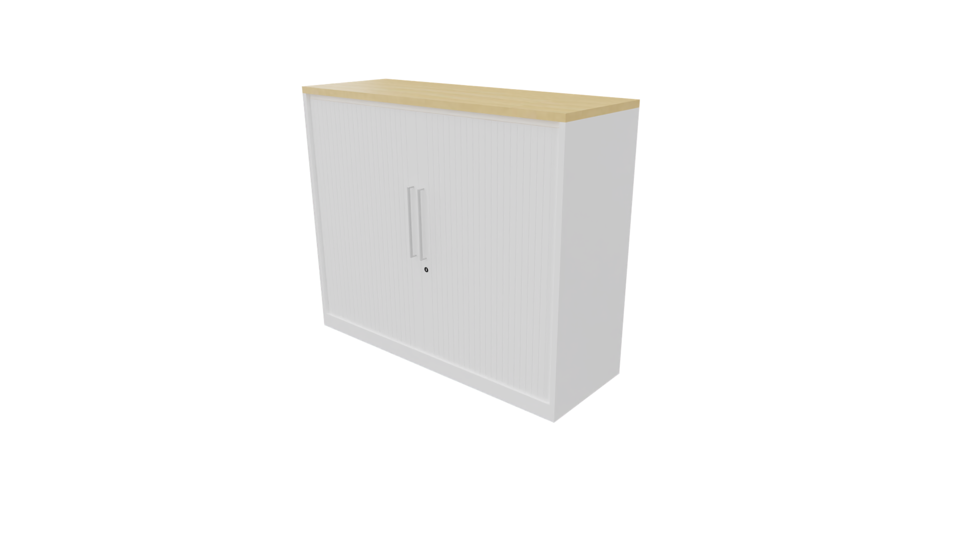 Roldeurkast 12511 - 100 x 120 x 43 cm. - Wit - Beuken afbeelding