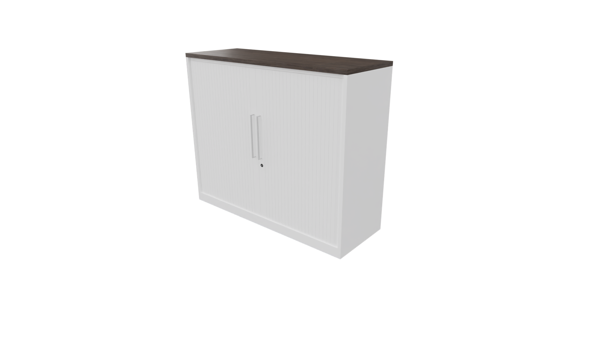 Roldeurkast 12511 - 100 x 120 x 43 cm. - Wit - Eiken donker afbeelding