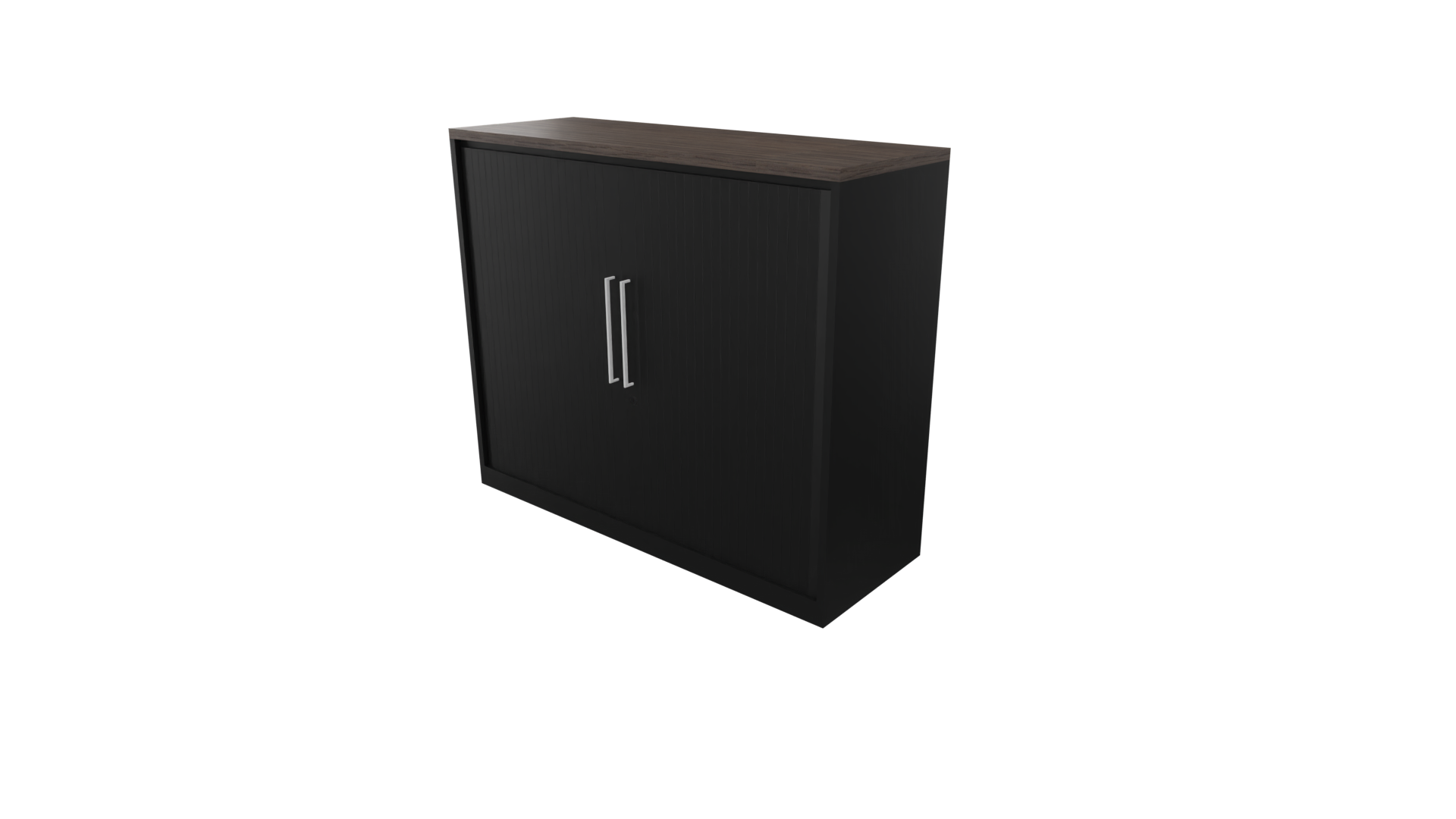 Roldeurkast 12511 - 100 x 120 x 43 cm. - Zwart - Eiken donker afbeelding