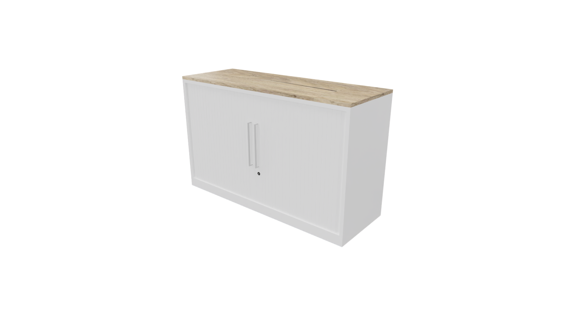 Roldeurkast 12511 - 72 x 120 x 43 cm. - Wit - Eiken YT49a afbeelding