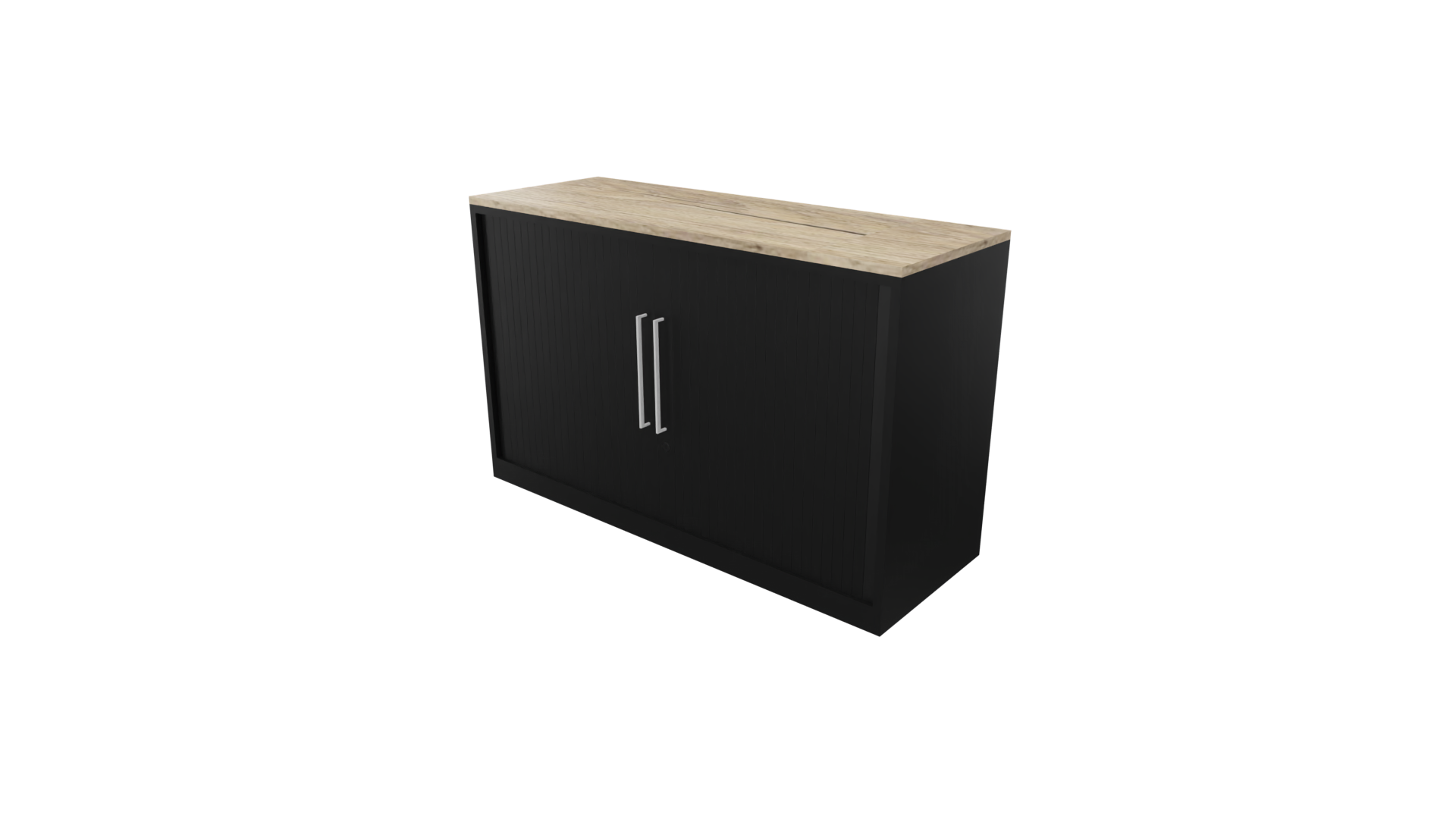 Roldeurkast 12511 - 72 x 120 x 43 cm. - Zwart - Eiken YT49a afbeelding