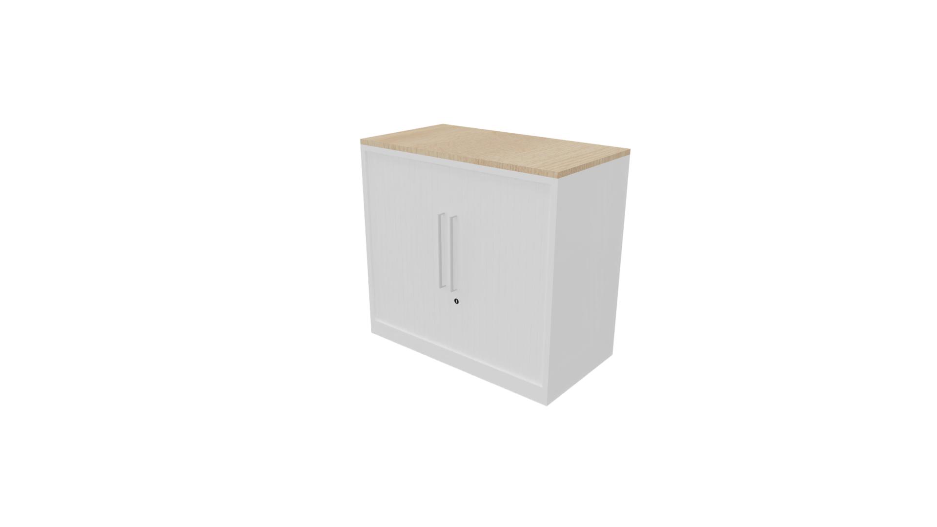 Roldeurkast 12511 - 72 x 80 x 43 cm. - Wit - Eiken licht afbeelding