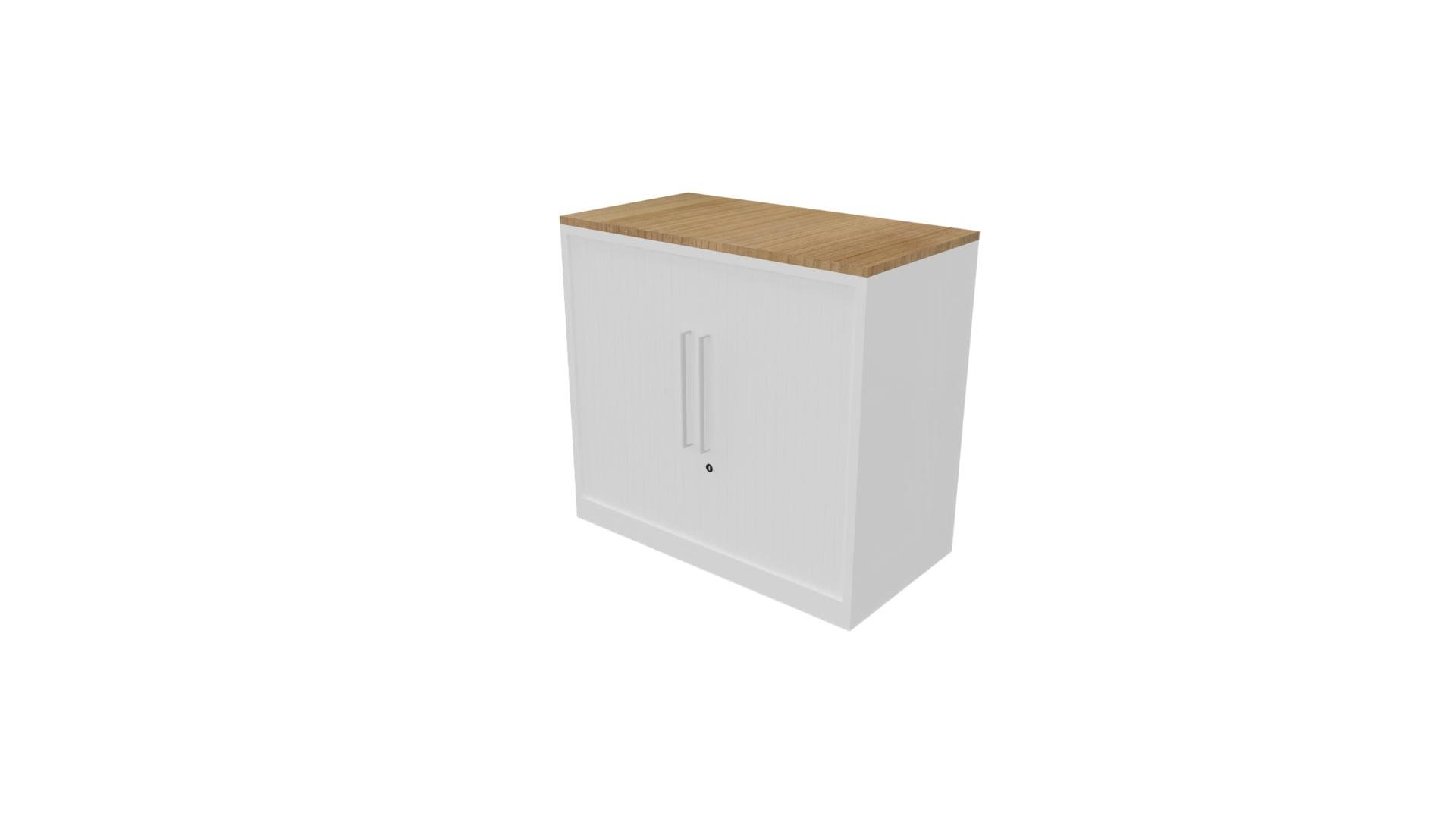 Roldeurkast 12511 - 72 x 80 x 43 cm. - Wit - Toscaans noten afbeelding