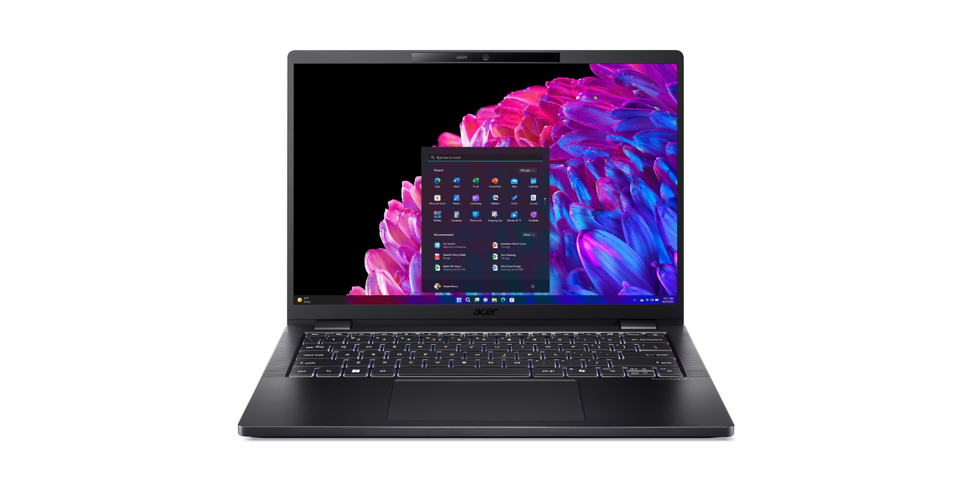 Acer TravelMate P6 14 TMP614-73-TCO-72YL Intel Core Ultra 7 155H Laptop 35,6 cm (14") WQXGA 32 GB LPDDR5x-SDRAM 1 TB SSD Wi-Fi 7 (802.11be) Windows 11 Pro Zwart afbeelding
