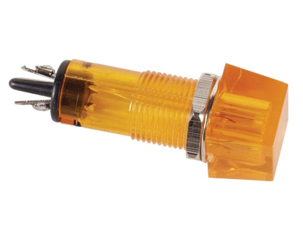 VIERKANTE SIGNAALLAMP 11.5 x 11.5mm 12V ORANJE afbeelding
