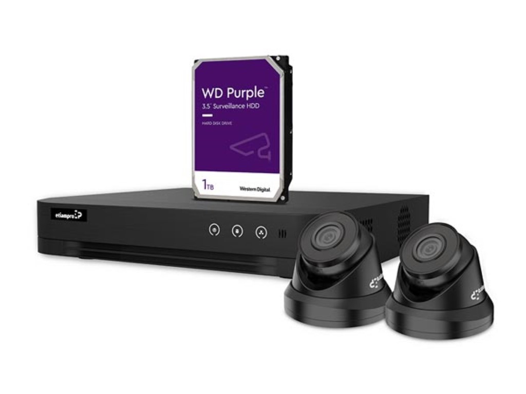 IP-VIDEOBEWAKINGSSET - 4-KANAALS NVR-RECORDER - 2 x IP DOME-CAMERA - 1 TB HD - KABELS afbeelding