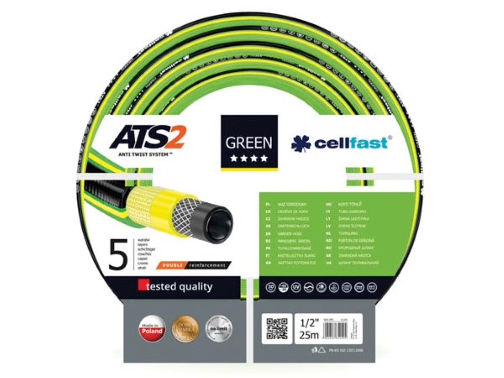 Velleman CELLFAST TUINSLANG GREEN ATS2™ 1 2"- 25 m