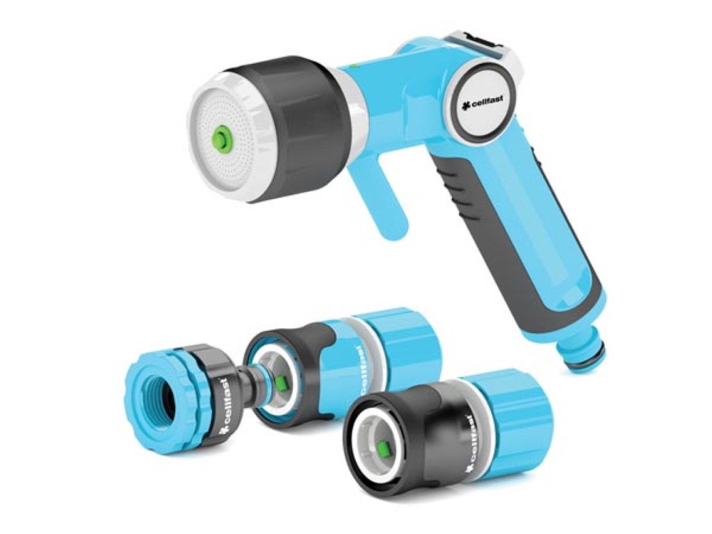 CELLFAST - SET MET MUTIFUNCTIONEEL SPROEIPISTOOL - ERGO - 3/4" afbeelding