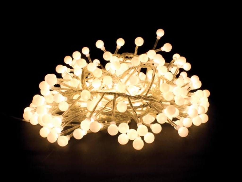 Clusterlight LED - 3.2 m - 256 bolletjes - warmwit - transparante kabel - 24 V afbeelding