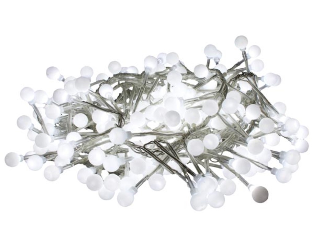 Clusterlight LED - 3.2 m - 256 bolletjes - wit - transparante kabel - 24 V afbeelding