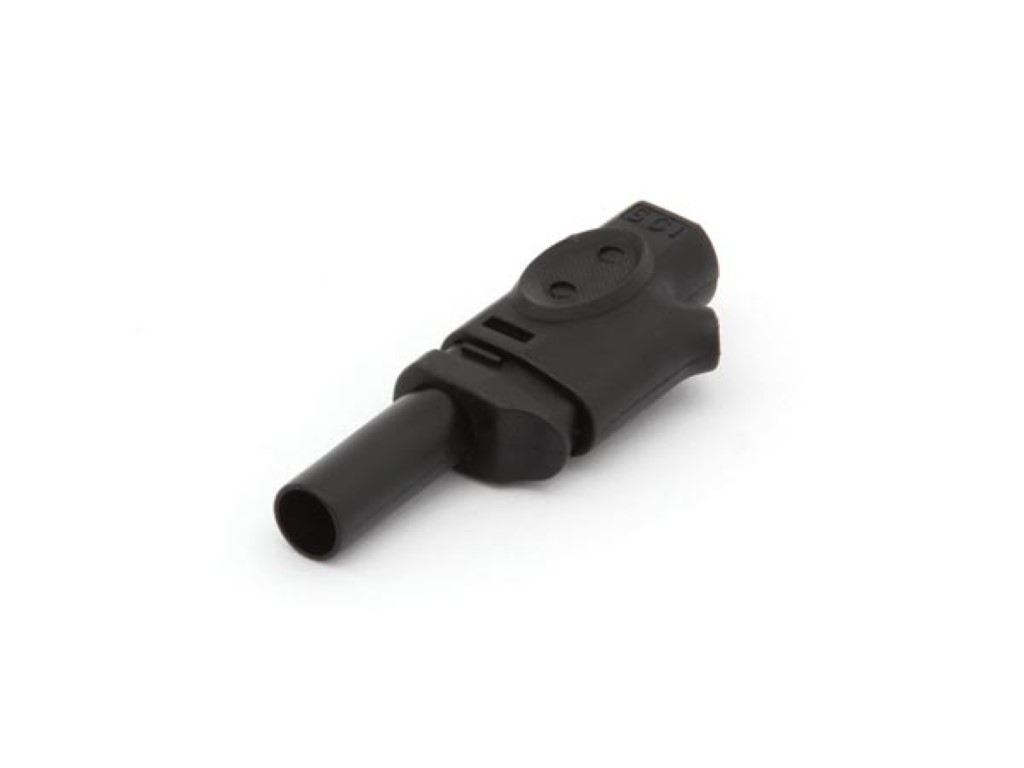 IEC1010 BANAANPLUG 4mm INSTEEKBAAR - ZWART afbeelding
