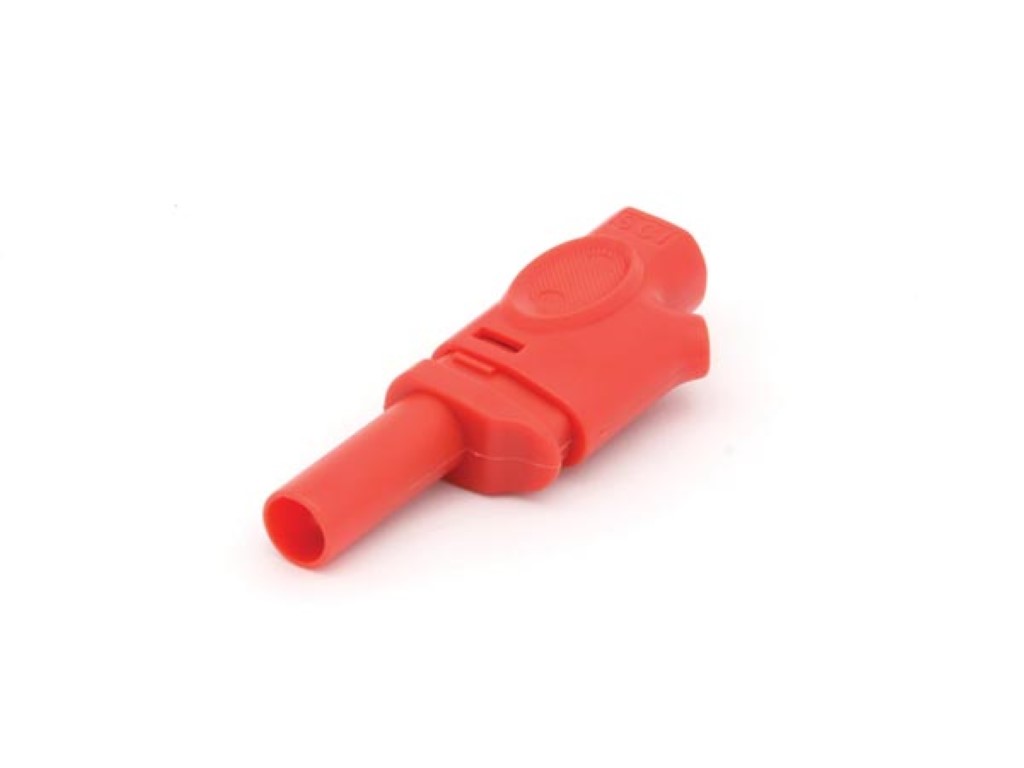 IEC1010 BANAANPLUG 4mm INSTEEKBAAR - ROOD afbeelding