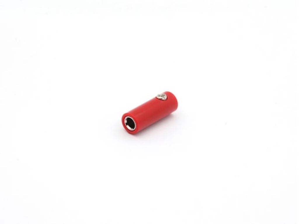 VROUWELIJKE BANAANPLUG MET SCHROEFCONNECTOR - ROOD afbeelding