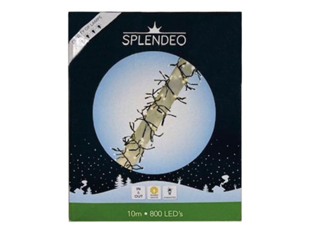 Extreme density lightchain - 800 leds - warmwit - zwarte kabel - 10 m - 3 m aansluitsnoer - transformator afbeelding