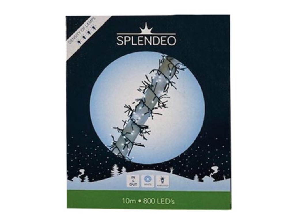 Extreme density lightchain - 800 leds - wit - zwarte kabel - 10 m - 3 m aansluitsnoer - transformator afbeelding