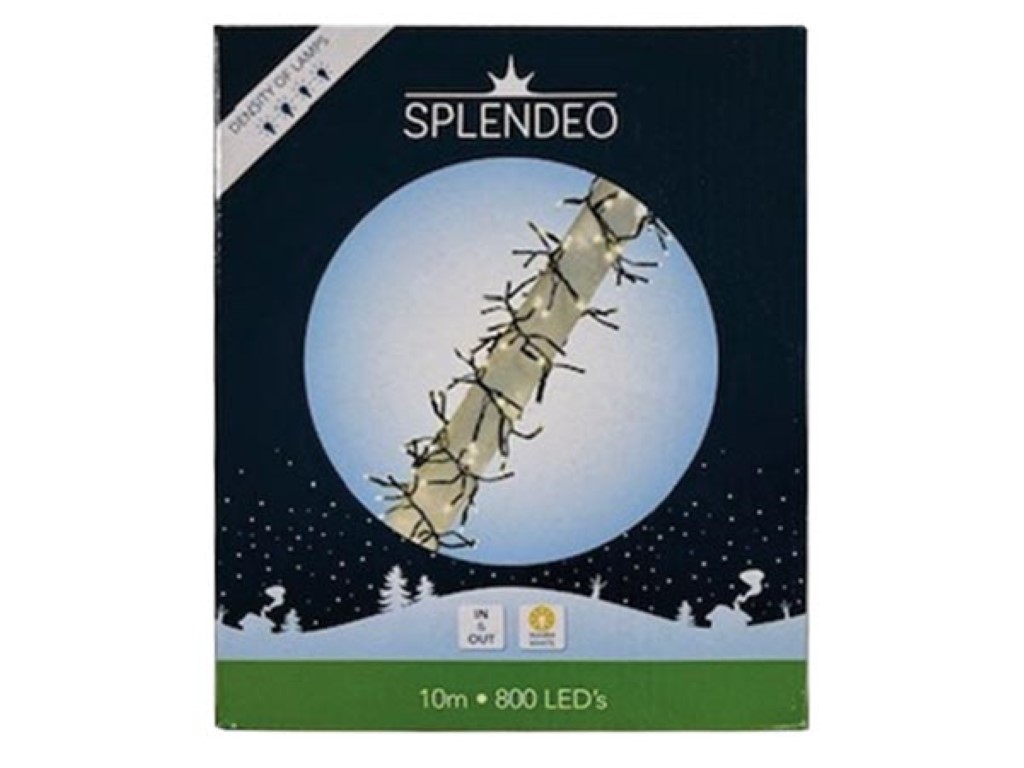Extreme density lightchain - 800 leds - warmwit - zwarte kabel - 10 m - 3 m aansluitsnoer - transformator afbeelding
