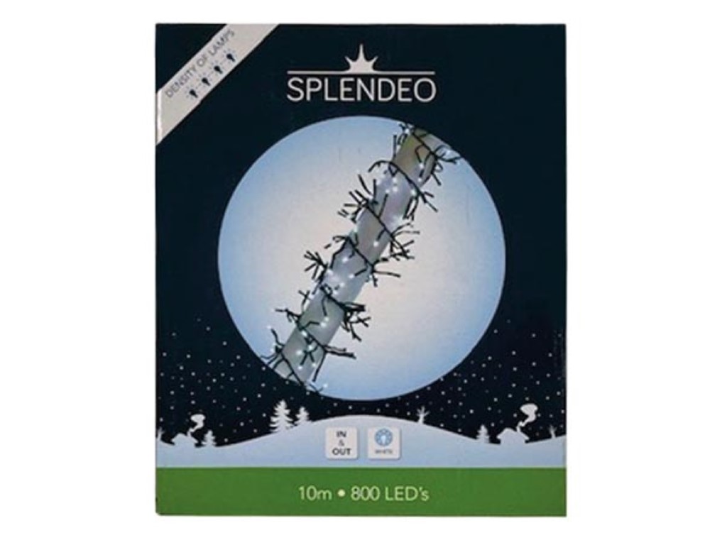 Extreme density lightchain - 800 leds - wit - zwarte kabel - 10 m - 3 m aansluitsnoer - transformator afbeelding