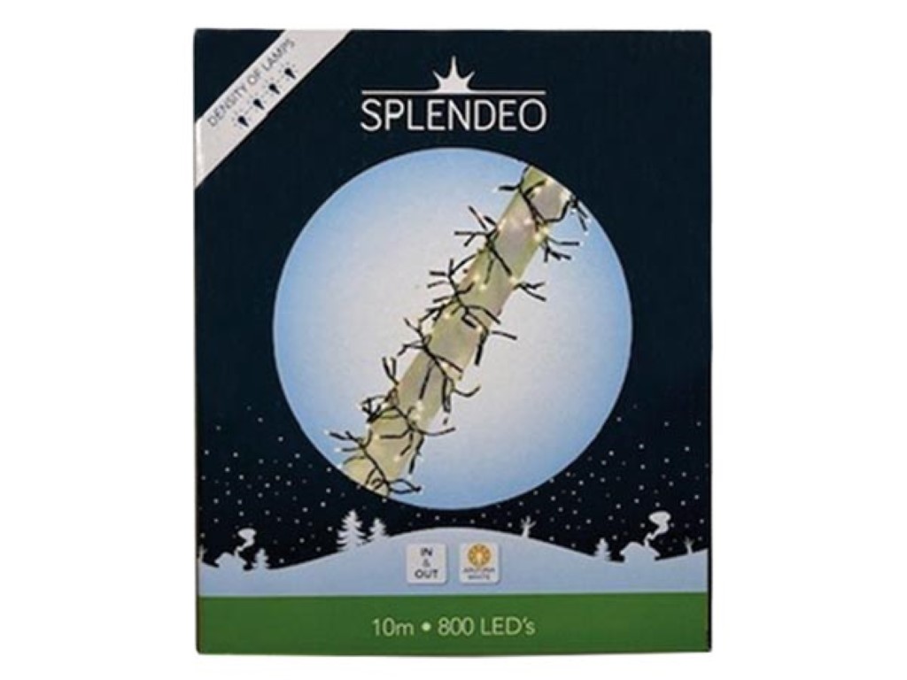 Extreme density lightchain - 800 leds - arizona wit - zwarte kabel - 10 m - 3 m aansluitsnoer - transformator afbeelding