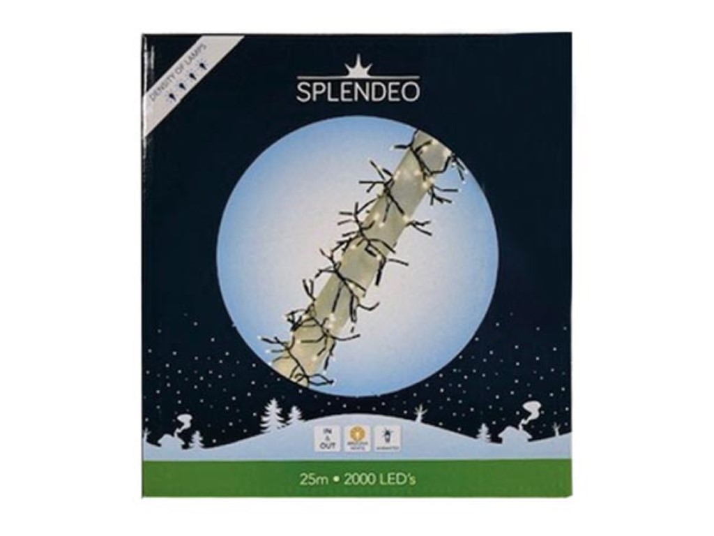 Extreme density lightchain - 2000 leds - arizona wit - zwarte kabel - 25 m - 3 m aansluitsnoer - transformator afbeelding