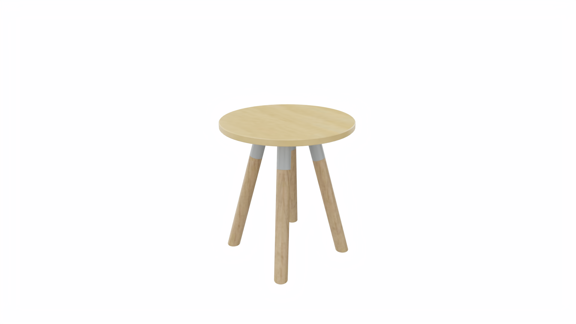 Bijzettafel rond 8311 - 40 cm. - Alu - Beuken - Beuken naturel afbeelding