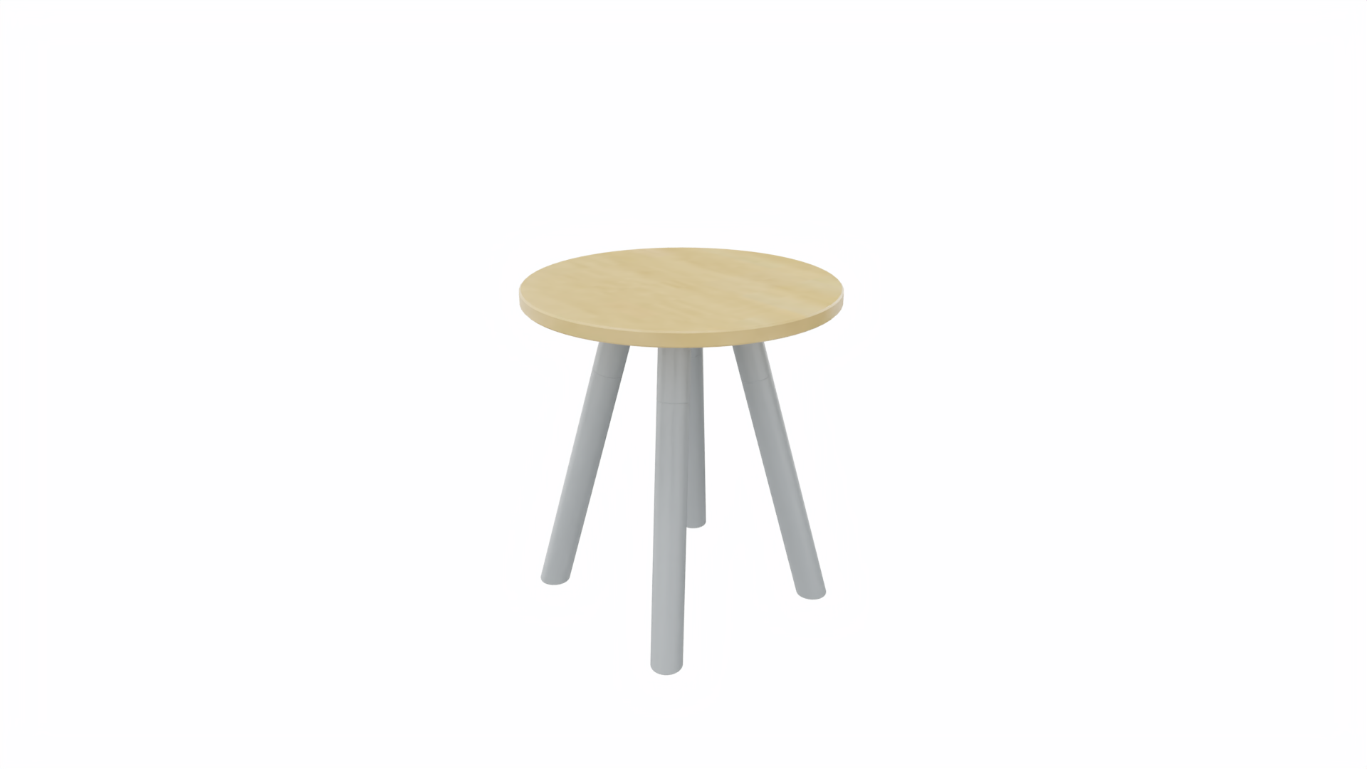 Bijzettafel rond 8311 - 40 cm. - Alu - Beuken - Aluminium afbeelding