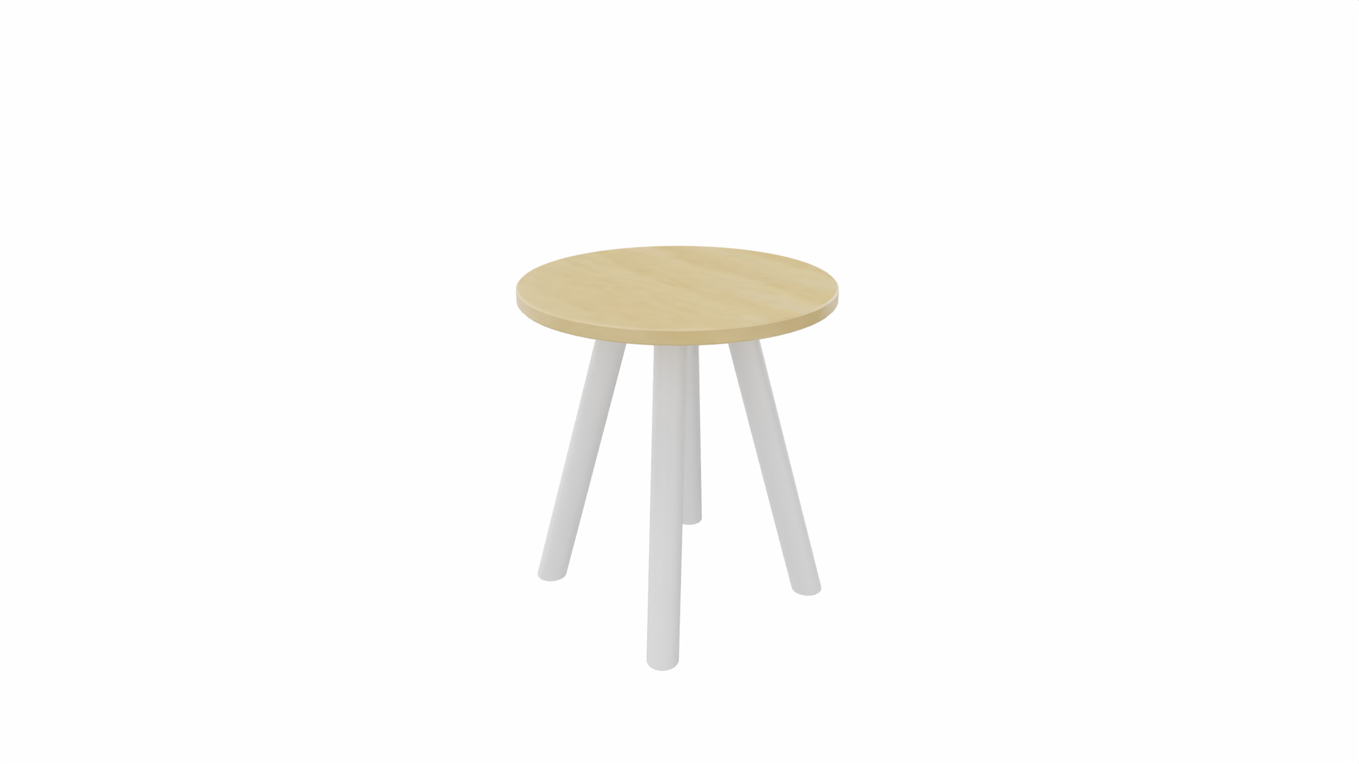 Bijzettafel rond 8311 - 40 cm. - Wit - Beuken - Wit afbeelding