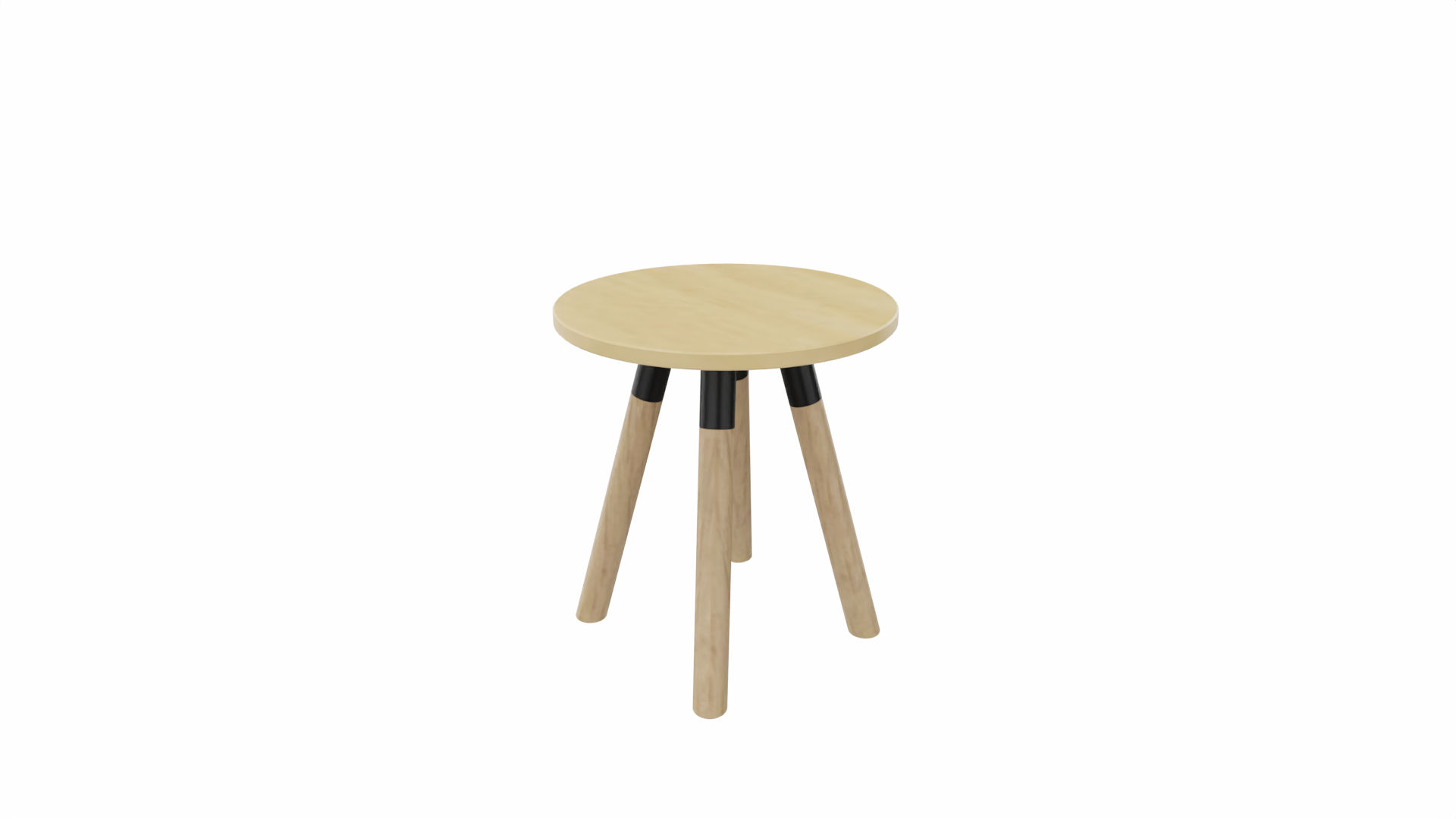 Bijzettafel rond 8311 - 40 cm. - Zwart - Beuken - Beuken naturel afbeelding