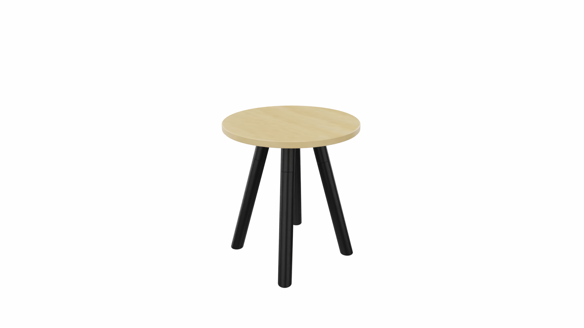 Bijzettafel rond 8311 - 40 cm. - Zwart - Beuken - Zwart afbeelding