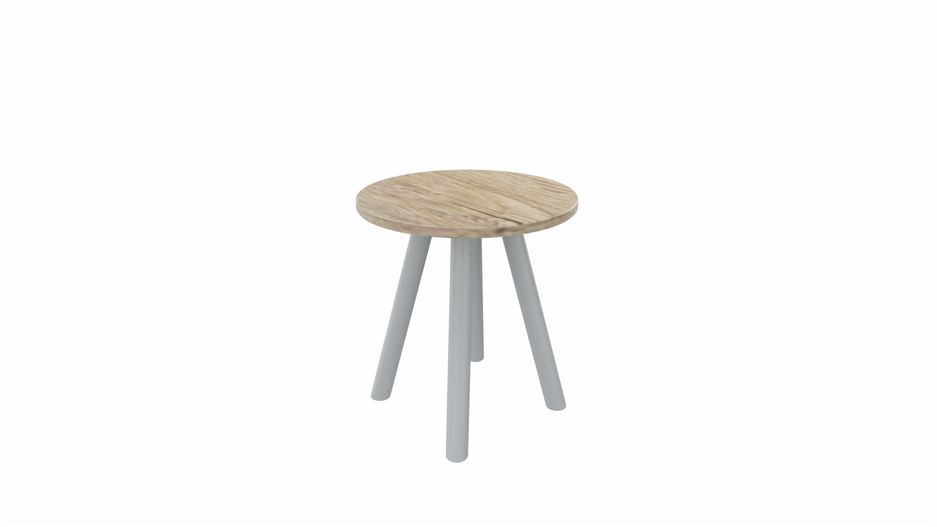 Bijzettafel rond 8311 - 40 cm. - Alu - Eiken YT49a - Aluminium afbeelding