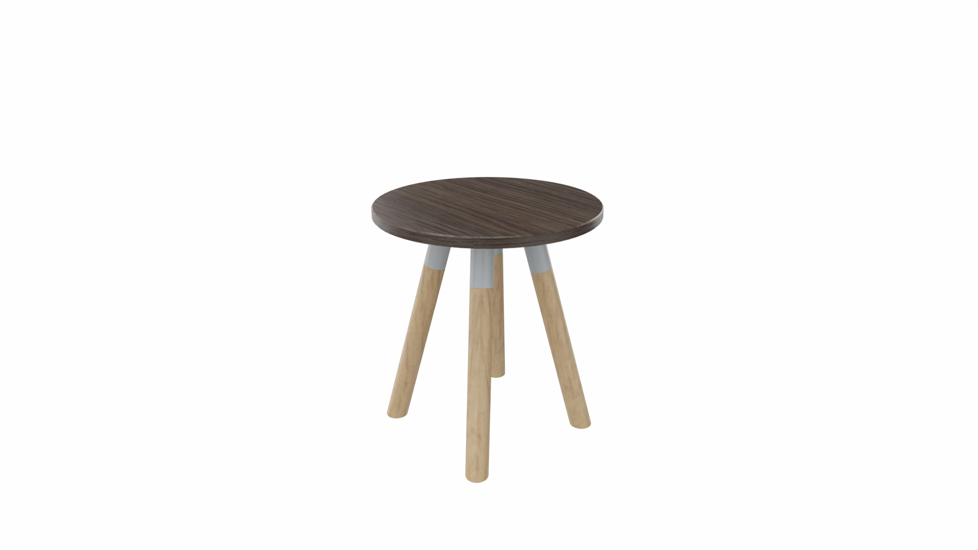 Bijzettafel rond 8311 - 40 cm. - Alu - Eiken donker - Beuken naturel afbeelding
