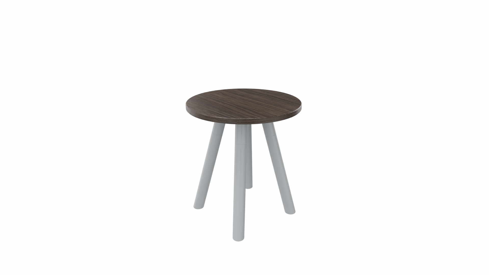 Bijzettafel rond 8311 - 40 cm. - Alu - Eiken donker - Aluminium afbeelding