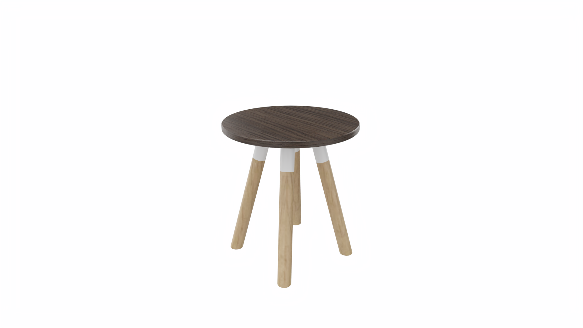 Bijzettafel rond 8311 - 40 cm. - Wit - Eiken donker - Beuken naturel afbeelding