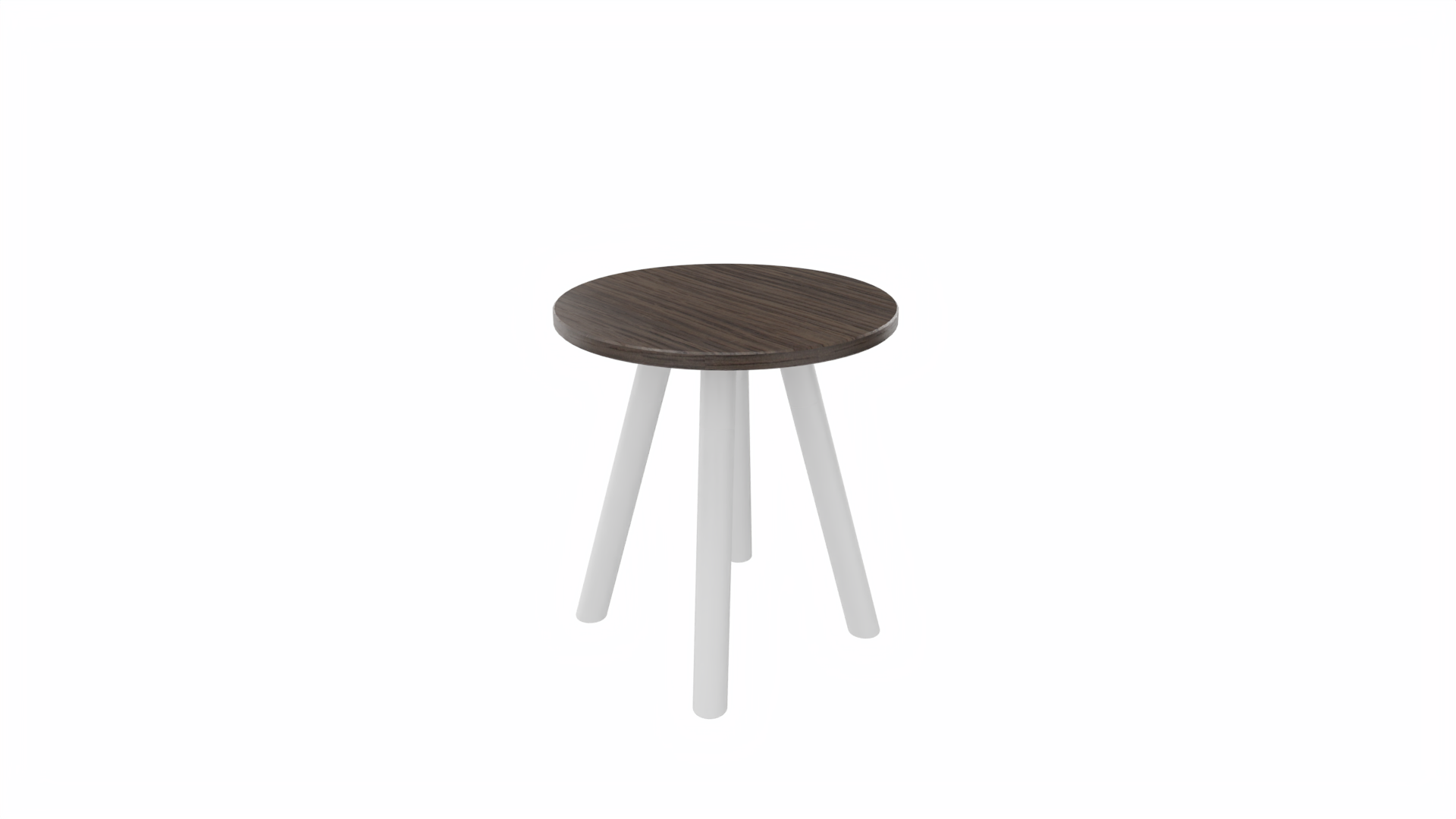 Bijzettafel rond 8311 - 40 cm. - Wit - Eiken donker - Wit afbeelding