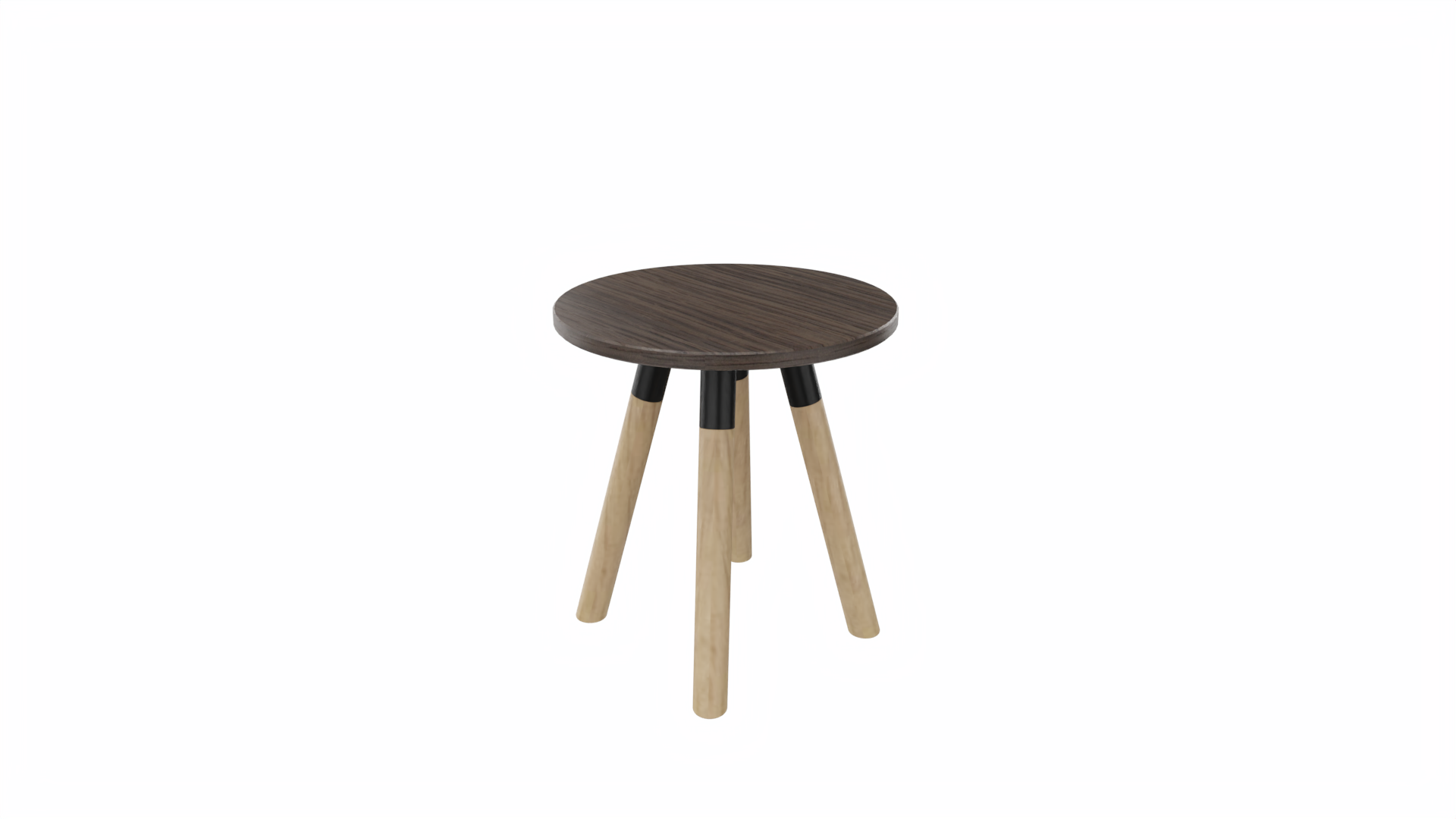 Bijzettafel rond 8311 - 40 cm. - Zwart - Eiken donker - Beuken naturel afbeelding
