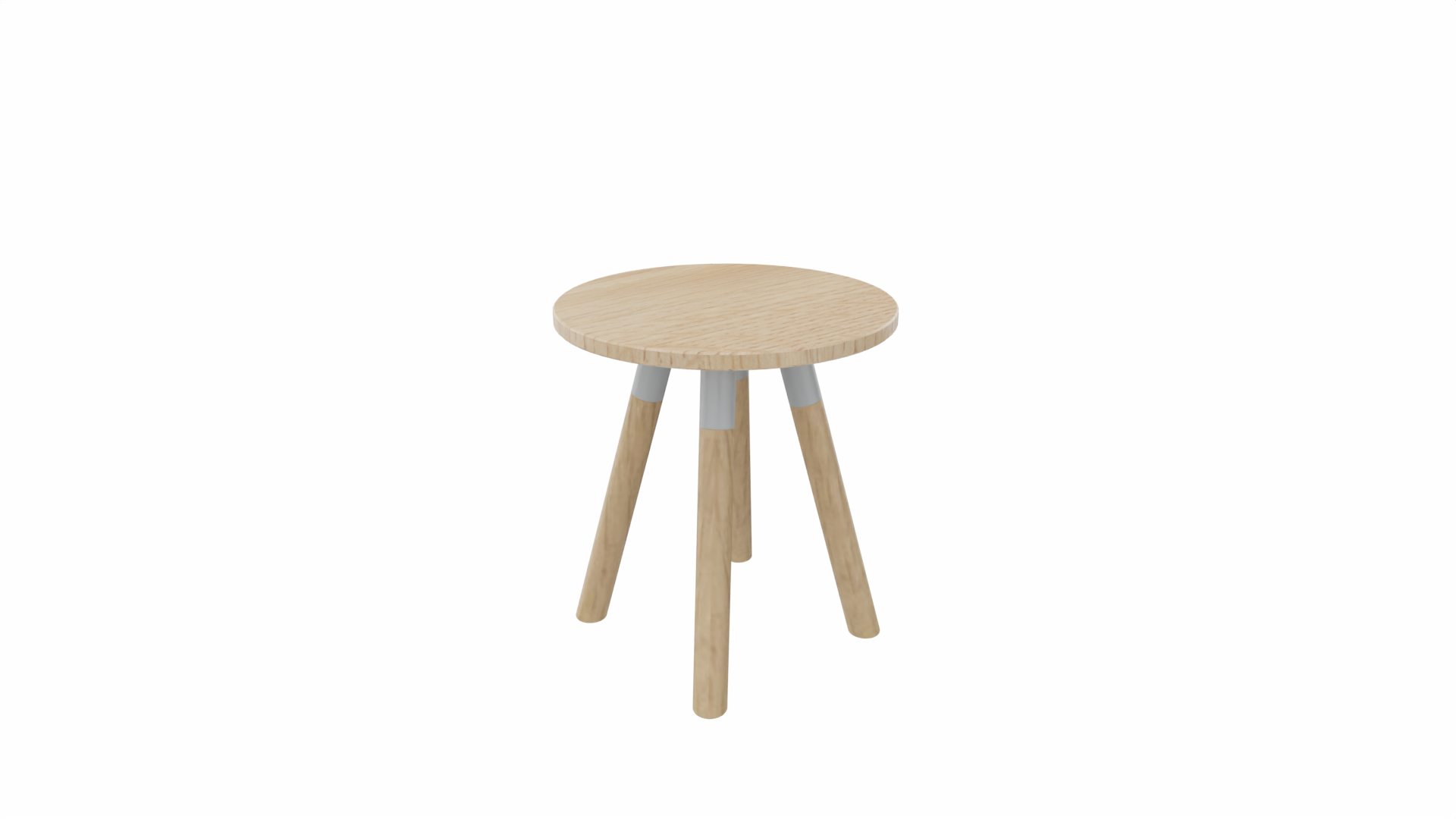 Bijzettafel rond 8311 - 40 cm. - Alu - Eiken licht - Beuken naturel afbeelding